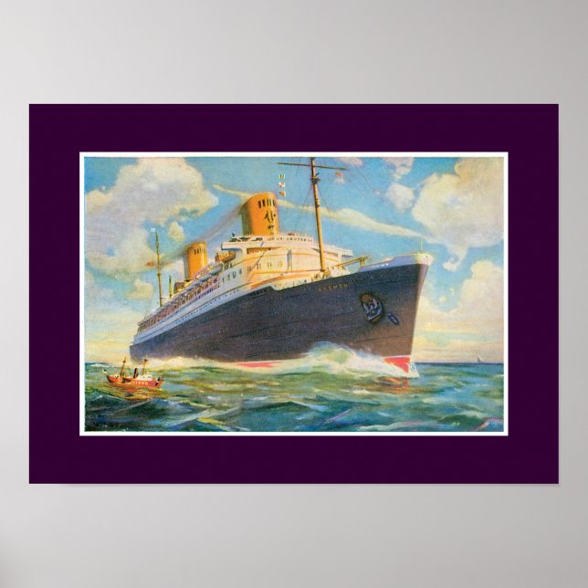 Poster SS Bremen no mar (Frente)