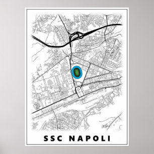 Poster SSC Napoli Stadium Map Design