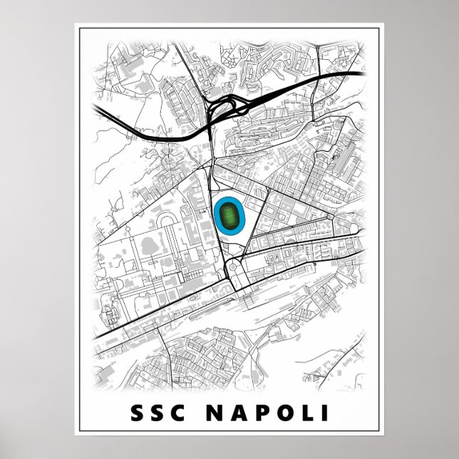 Poster SSC Napoli Stadium Map Design (Frente)