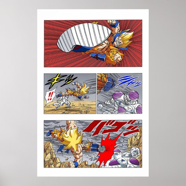Poster SSJ Goku chuta Frieza (Frente)