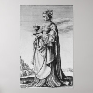 Pôster St. Barbara, gravada por Wenceslaus Hollar, 1647