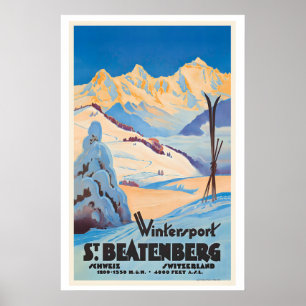 Poster St. Beatenberg Zwitzerland Esportes de Inverno Ant