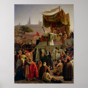 Pôster St Bernard que Preaching a segunda cruzada