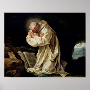 Poster St. Bruno que Praying no deserto, 1763