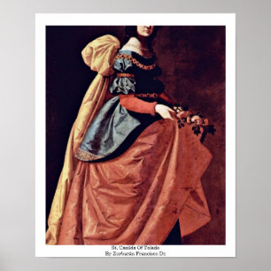 Pôster St. Casilda de Toledo por Zurbarán Francisco De