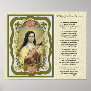 Poster St. customizável Therese pouco poema da flor