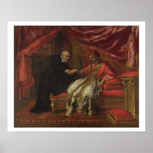Poster St. Filippo Neri que cura o papa Clemente VIII
