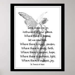 Poster St Francis da oração de Assisi com anjo