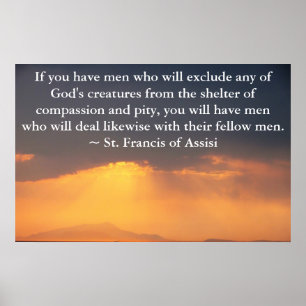 Poster St Francis de citações de Assisi sobre direitos