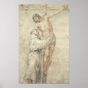 Poster St Francis que rejeita o mundo e o abraço