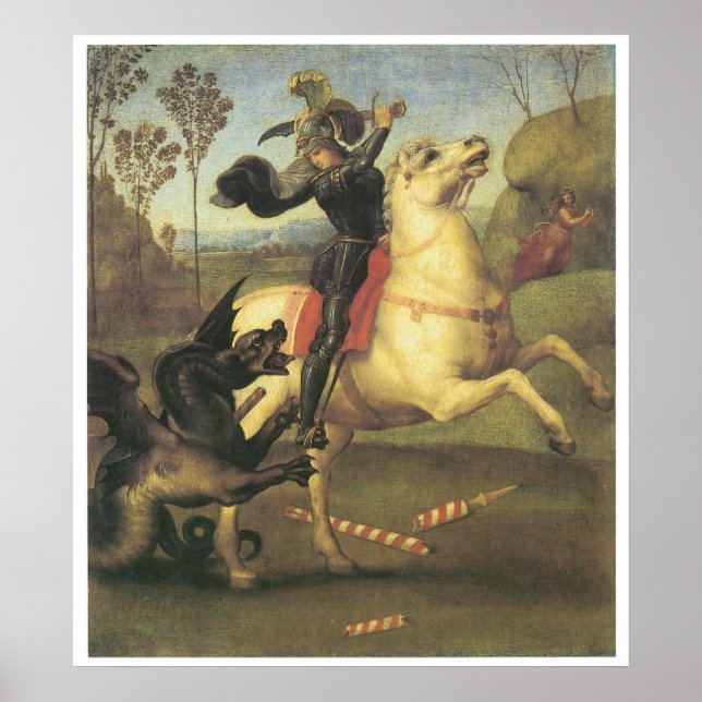 Pôster St. George and the Dragon, 1505 Raphael (Frente)