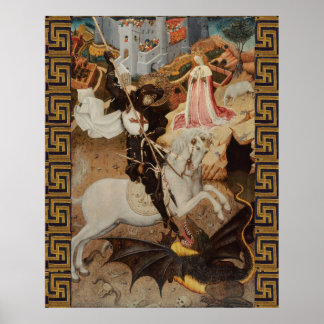 Poster St. George and The Dragon by Bernat Martorell