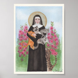 Poster St. Gertrude Cat Lady Small Art Print Miranda