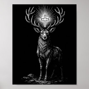 Poster St. Hubert Hubertus Padroeiro dos Caçadores Cervo