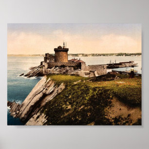 Pôster St. Jean de Luz, forte Socoa, clas de Pyrenees,