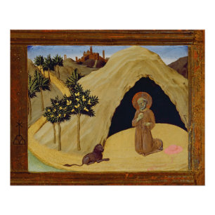 Pôster St Jerome com o leão, 1436 (tempera no painel)