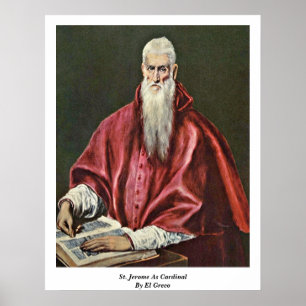 Poster St Jerome como o cardeal por El Greco