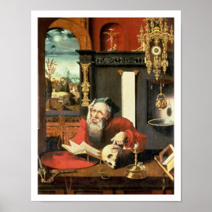 Pôster St Jerome em seu estudo