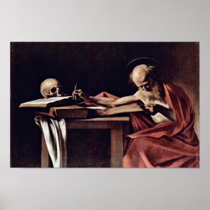 Pôster St Jerome escrevendo por Michelangelo Merisi a