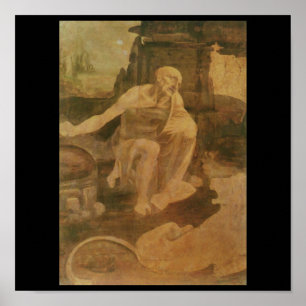 Pôster St Jerome na região selvagem por Leonardo da Vinc
