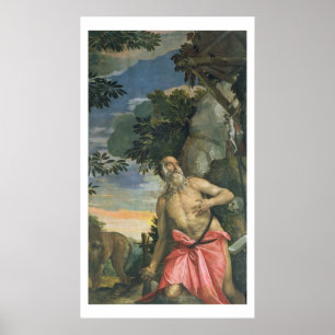 Poster St Jerome no Penitence (óleo em canvas)