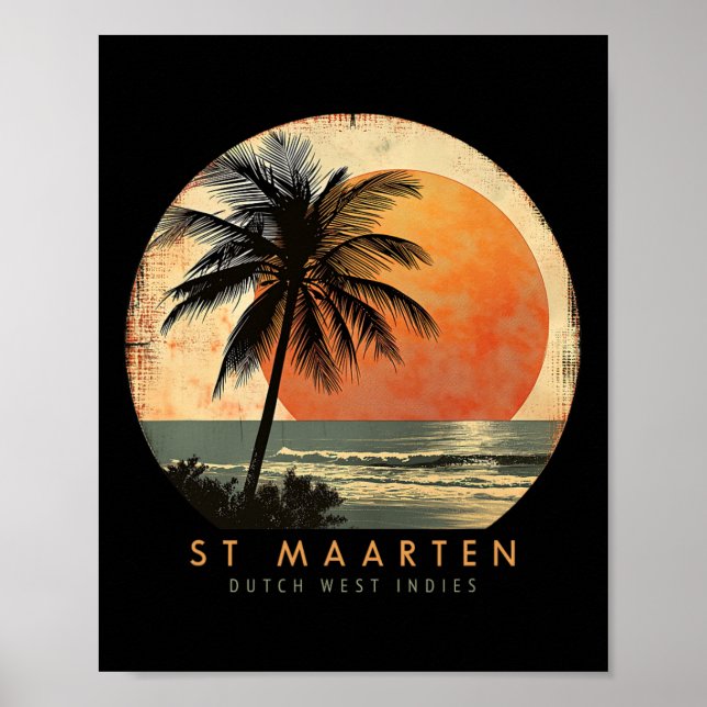 Poster St. Maarten Smx Beach Surfing Travel St. Martin Va (Frente)