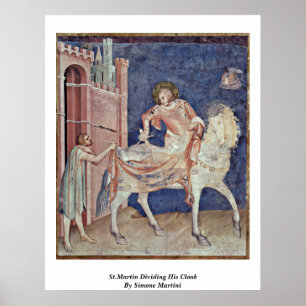 Poster St Martin que divide seu casaco por Simone Martini