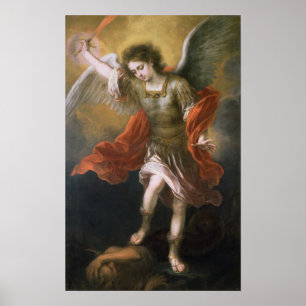 Pôster St Michael banishes o diabo ao abismo
