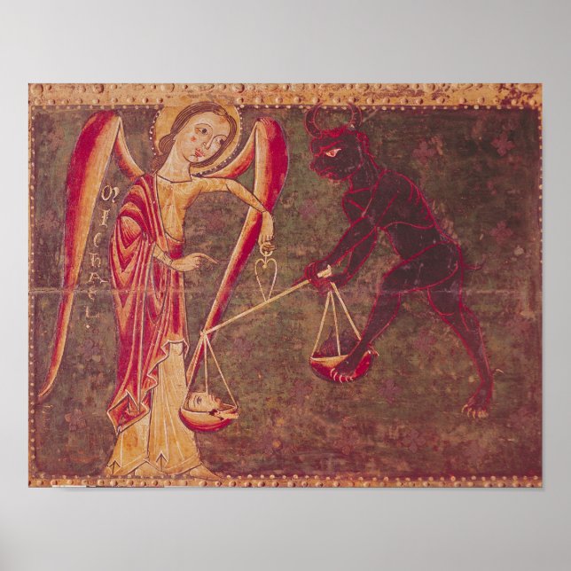 Poster St. Michael Weighing Souls, from an altarpiece (Frente)