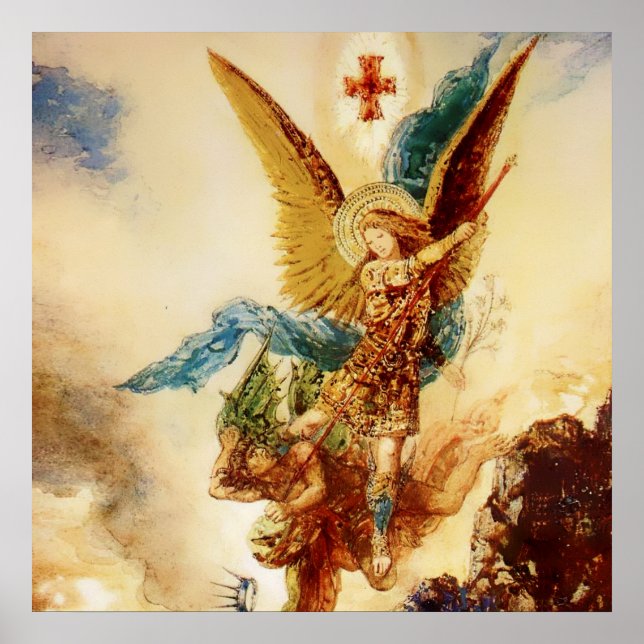 Poster “St Micheal Vanquishing Satan” by Gustave Moreau (Frente)