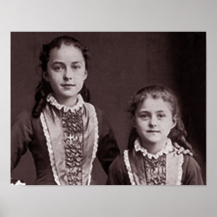 Pôster St. novo Therese de Lisieux e irmã Celine