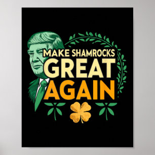 Poster St. Patrick Trump Irlandês Americano- Faça Shamroc
