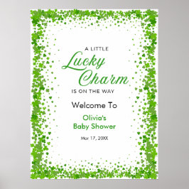 Poster St Patrick's Day A Little Lucky Charm Baby Shower 