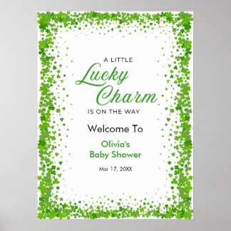 Poster St Patrick's Day A Little Lucky Charm Baby Shower 
