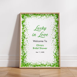 Poster St Patrick's Lucky in Love Bridal Shower Welcome 