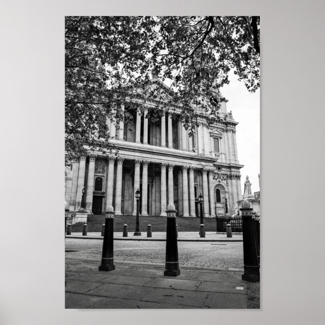 Poster St. Paul's Cathedral, London UK 8" x 12" Print (Frente)