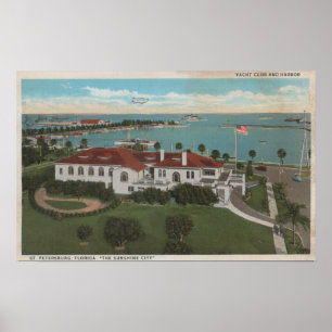 Pôster St Petersburg, FL - antena do yacht club &