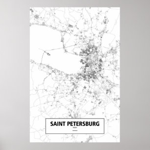 Poster St Petersburg, Rússia (preto no branco)