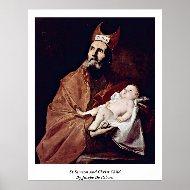 Pôster St.Simeon And Christ Child By Jusepe De Ribera (Frente)
