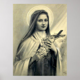 Poster St. Therese de Lisieux pouca flor de Jesus