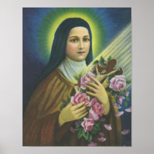 Poster St. Therese de Lisieux pouca flor de Jesus