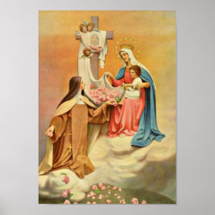 Poster St. Therese de Lisieux pouca flor de Jesus Mary