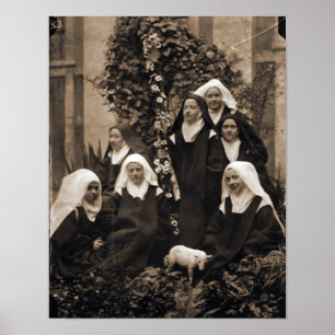 Pôster St. Therese e freiras de Lisieux.