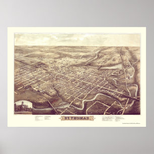 Poster St Thomas, SOBRE, mapa panorâmico de Canadá - 18