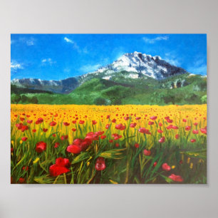 Poster St Victoire com papoilas