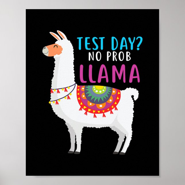 Poster Staar Test Day No Problem Llama Teacher Testing (Frente)