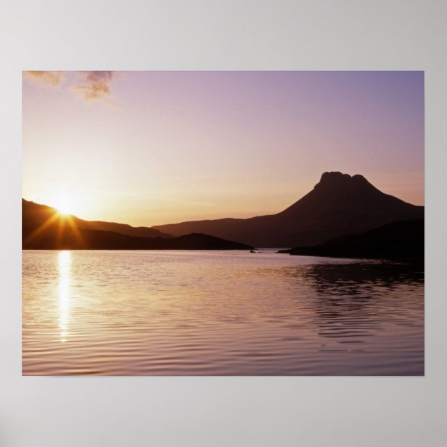 Poster Stac Pollaidh sunset Scotland (Frente)