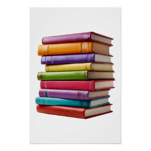 Pôster Stack of Colorful Books
