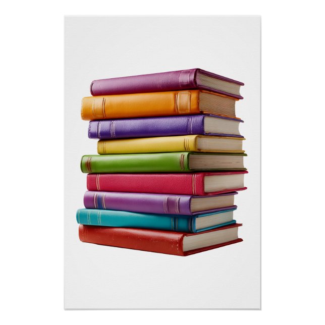 Pôster Stack of Colorful Books (Frente)