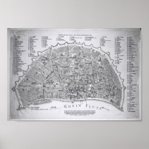 Poster Stadtplan Kölner 1752 - Johann Valentin Reinhardt